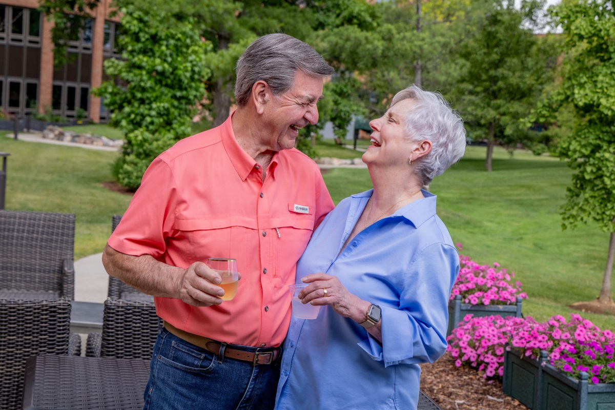 couple smiling