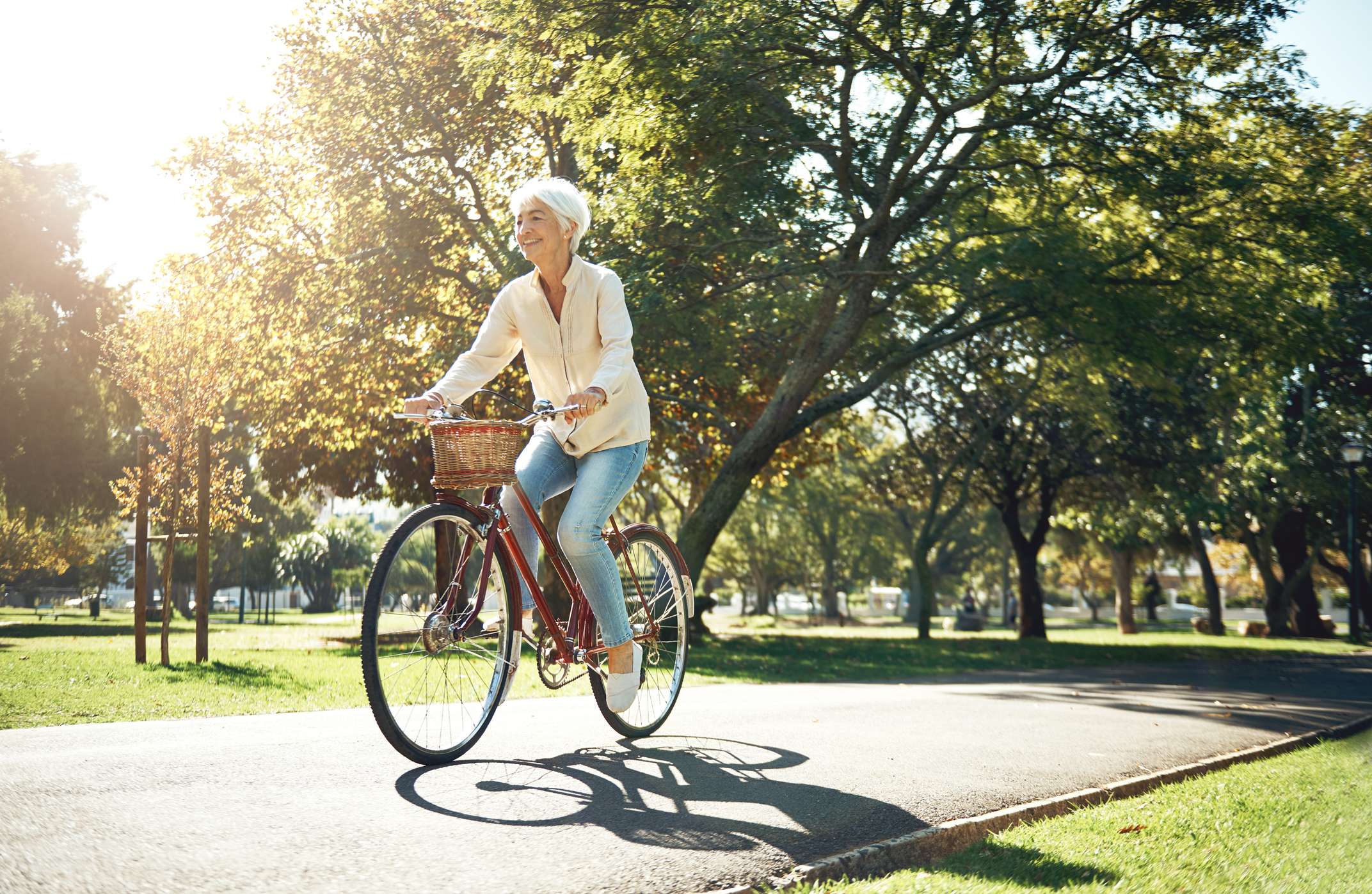woman biking